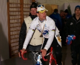 Zdenek Stybar with his brand new gold medal and rainbow stripes jersey