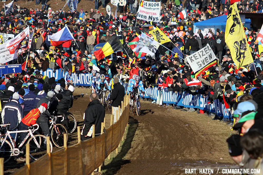 Huge crowds cheered the leaders