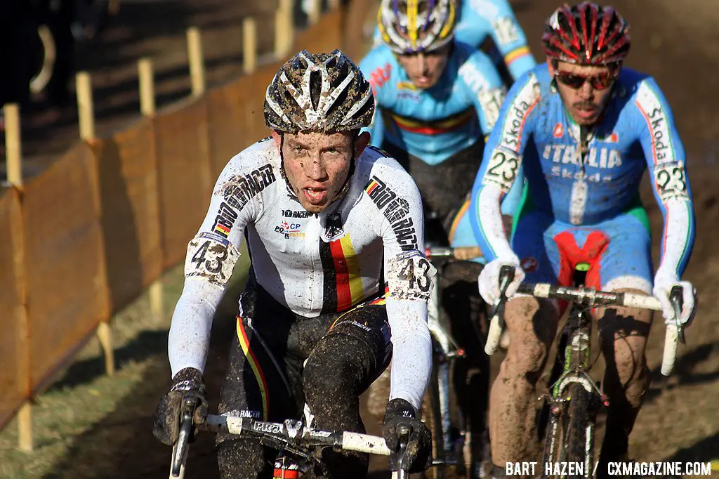 Phillipp Walsleben leads Marco Aurelio Fontana and Kevin Pauwels