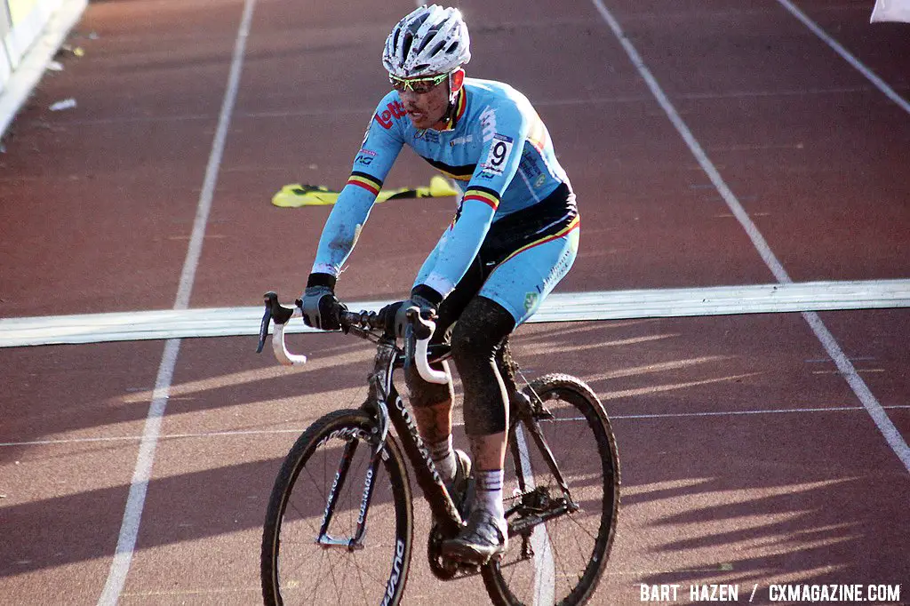 Sven Nys finished in second after he flatted in the final