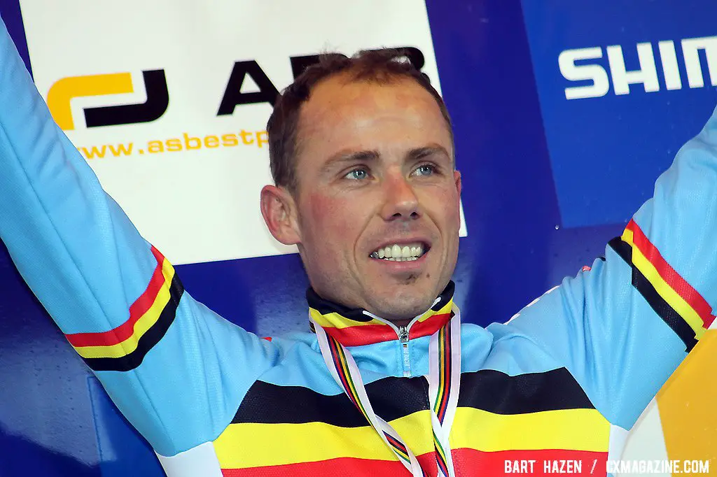 Sven Nys in good spirits despite another close miss.