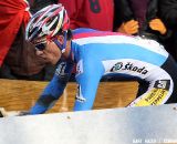 Zdenek Stybar taking the final turn before turning into the final lap