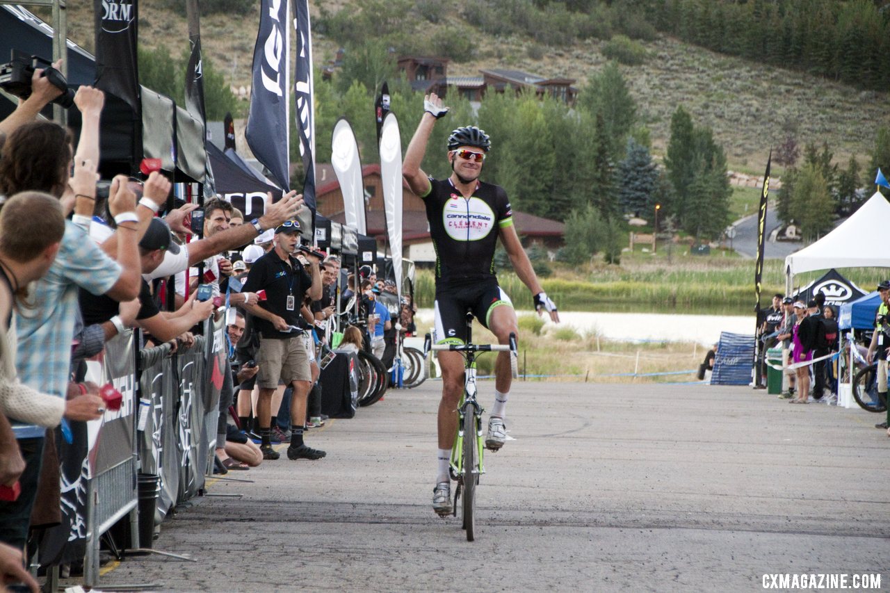 Trebon taking the win. 2012 Raleigh Midsummer Night Cyclocross Race. @Cyclocross Magazine