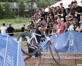 Angling into the barriers. 2012 Raleigh Midsummer Night Cyclocross Race. @Cyclocross Magazine