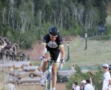 Trebon takes the lead in his new kit. 2012 Raleigh Midsummer Night Cyclocross Race. @Cyclocross Magazine