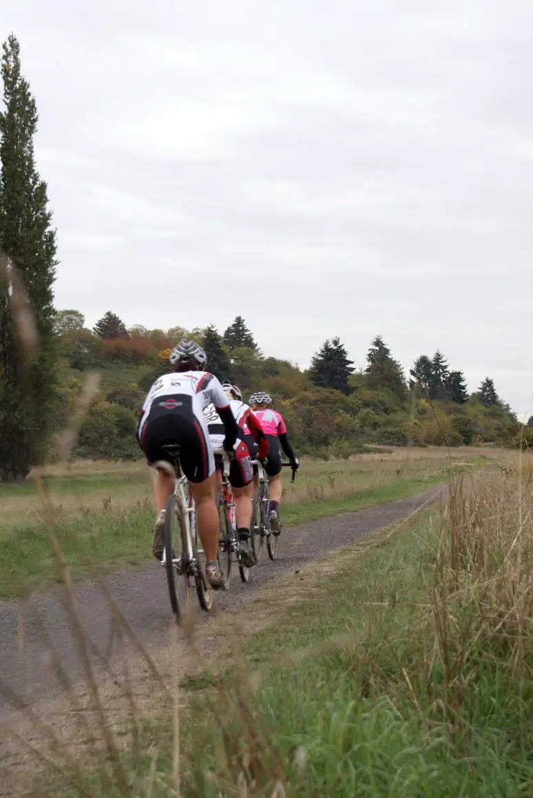 Studley leading Berg and Gaertner before the climb. ? Kenton Berg