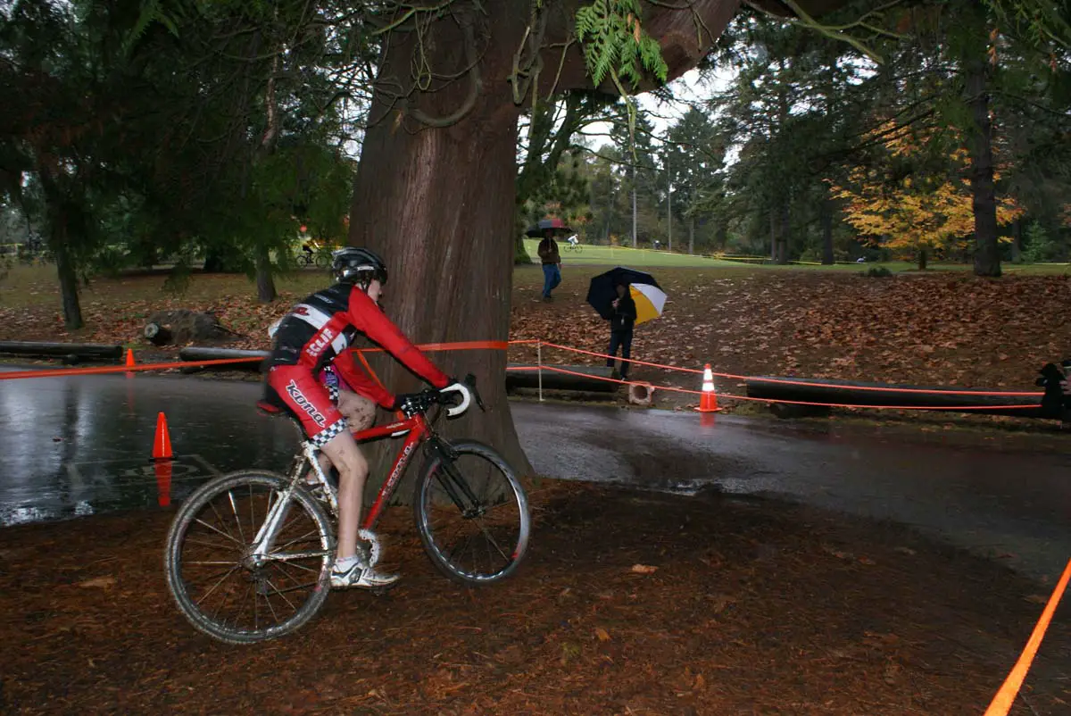 A Rad Racing rider negotiates the final turn onto the finish pavement. ? Kenton Berg