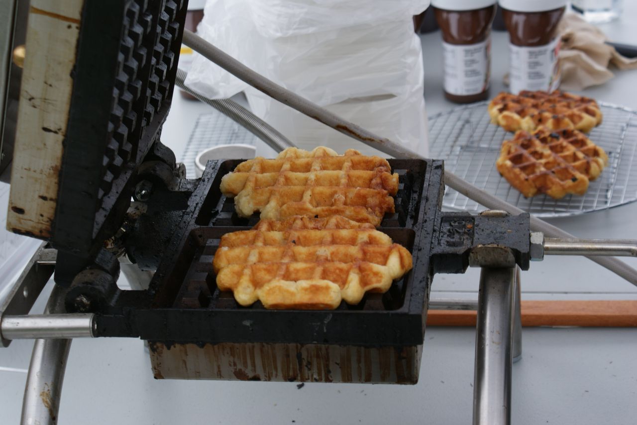 Tasty treats being delivered by the good people at Sweet Iron Waffles. © Kenton Berg