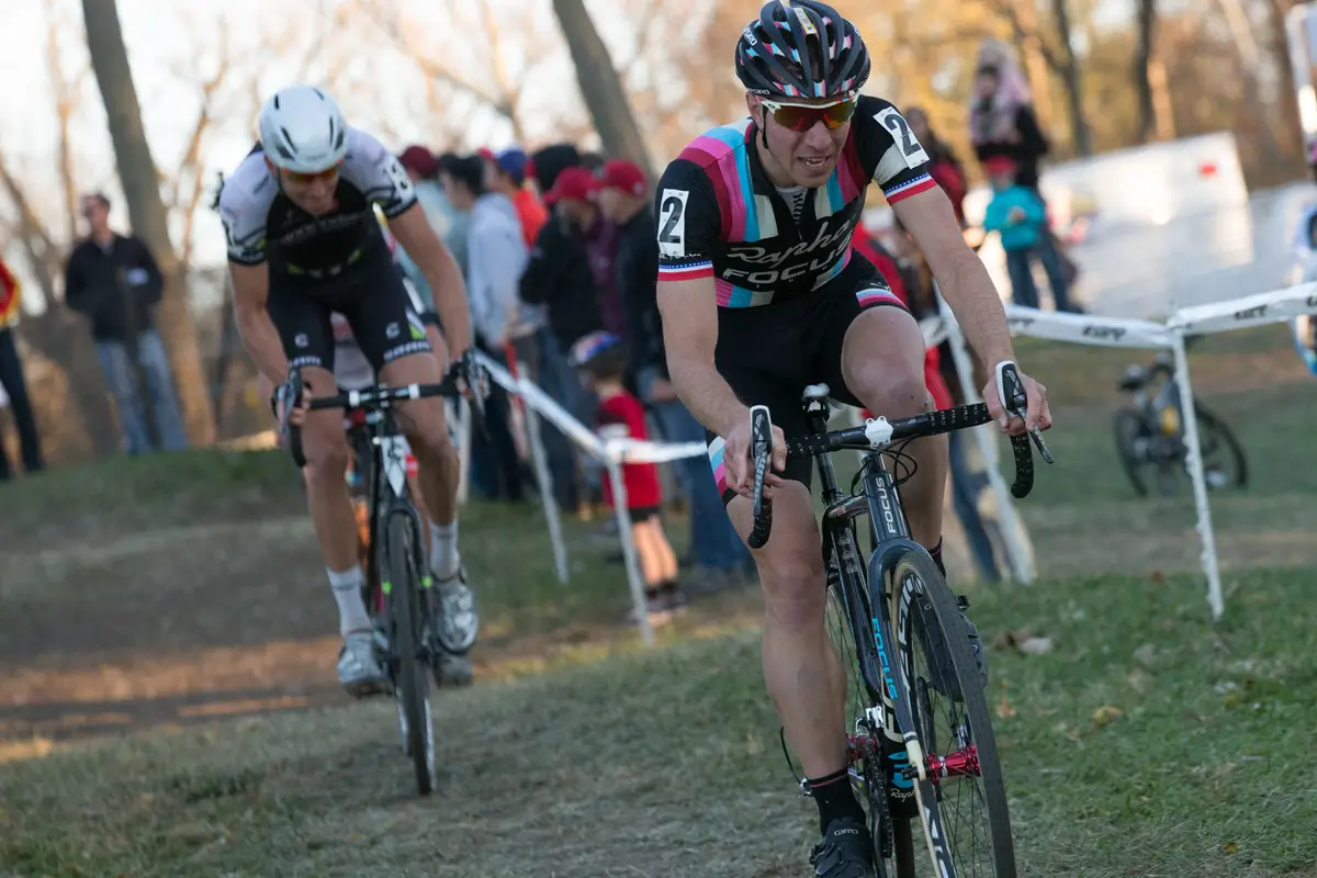 Ryan Trebon gave furious chase to catch and pass Jeremy Powers during the final lap on Sunday, but a spill just 300 meters from the finish allowed Powers to claim the win. © Wil Matthews