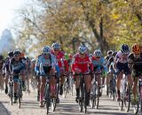 Cyrstal Anthony leads the Elite Women off the start in Saturday's race. © Wil Matthews