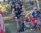 Jeremy Powers rode the stone steps in a huge effort to get catch the lead group on Saturday. © Wil Matthews