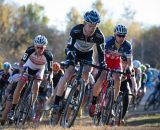 Shawn Milne leads the Elite Men's race onto the dirt Sunday. © Wil Matthews