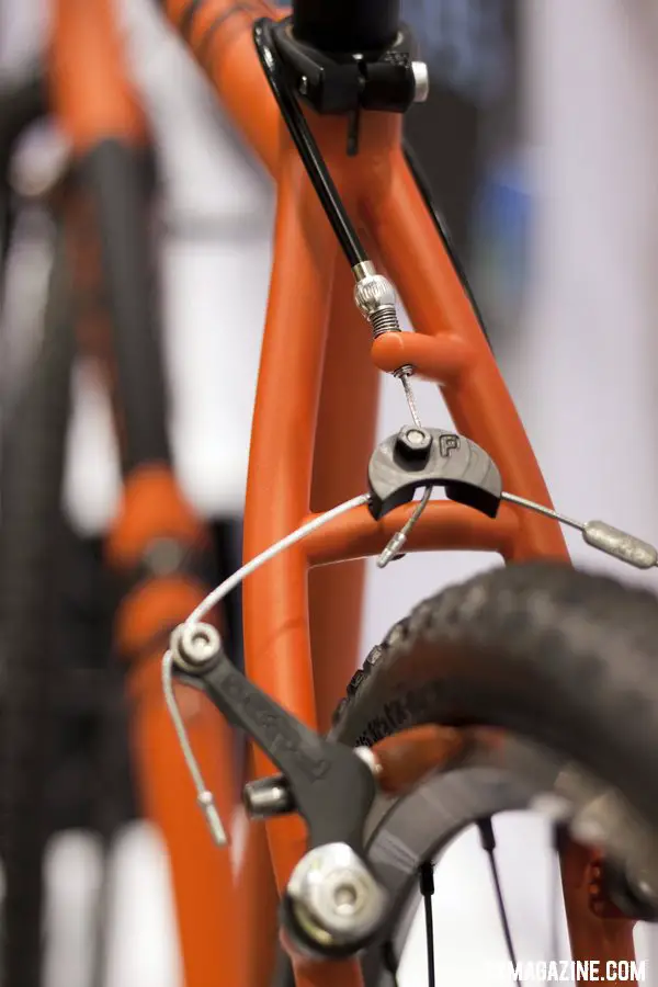 Closeup look at the rear brake hanger on the Calletti. ©Cyclocross Magazine 