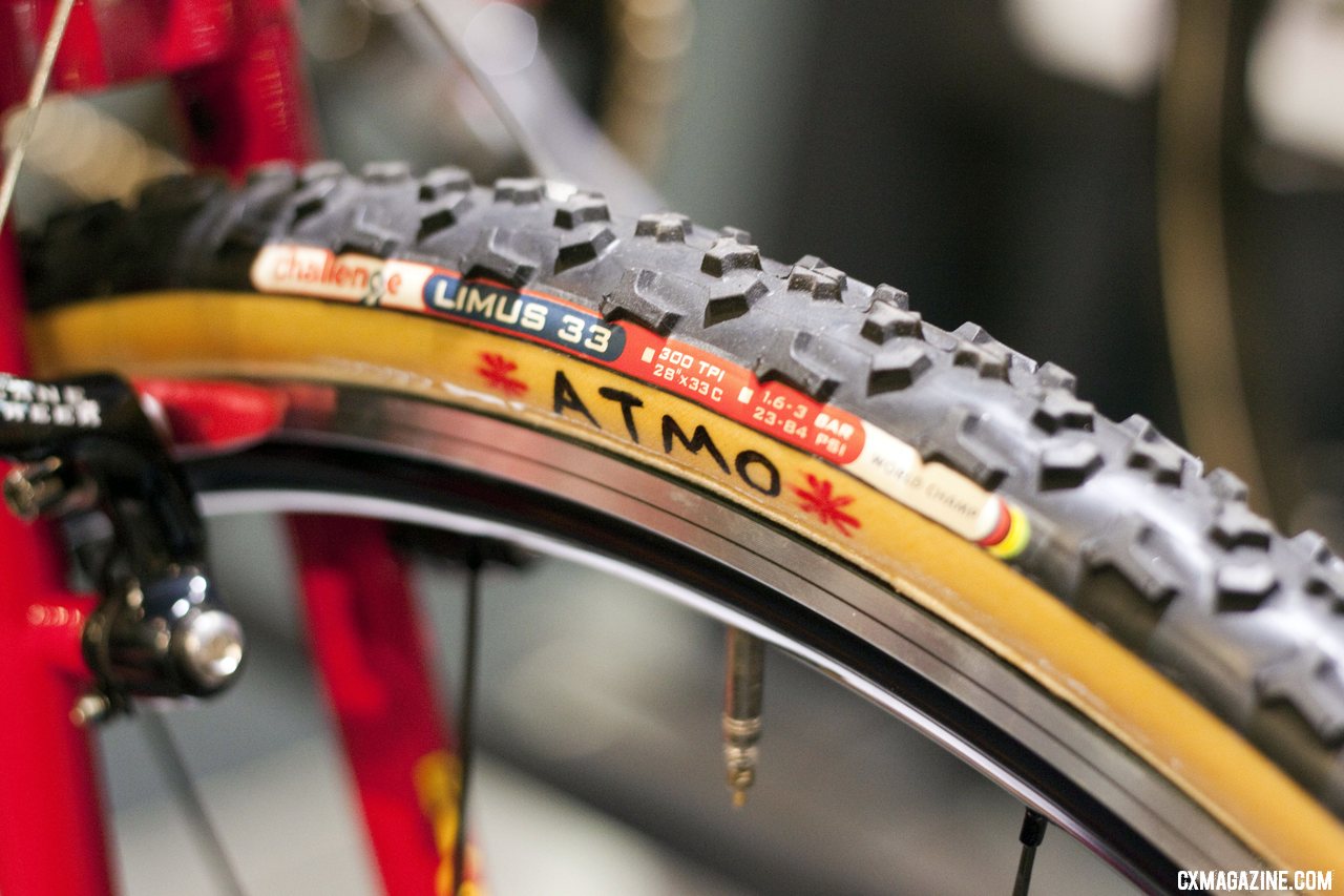 ATMO is Sach\'s slogan and can be found on all of his wheels, including these Challenge Limus-dressed Cole wheels. ©Cyclocross Magazine