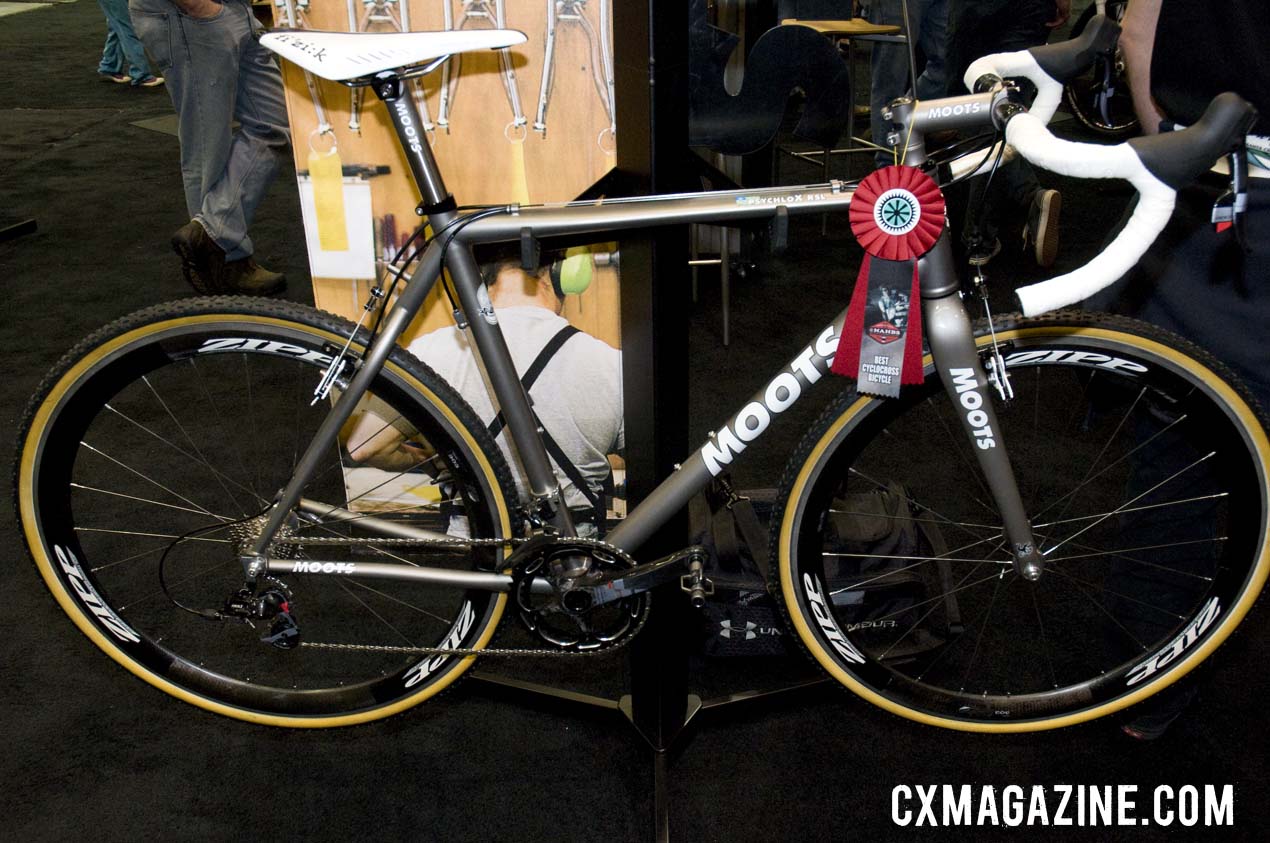 The Moots PsychloX RSL along with the entry from Six Eleven Bicycle Co. shared this year\'s best cyclocros bike award. Â© Kevin White