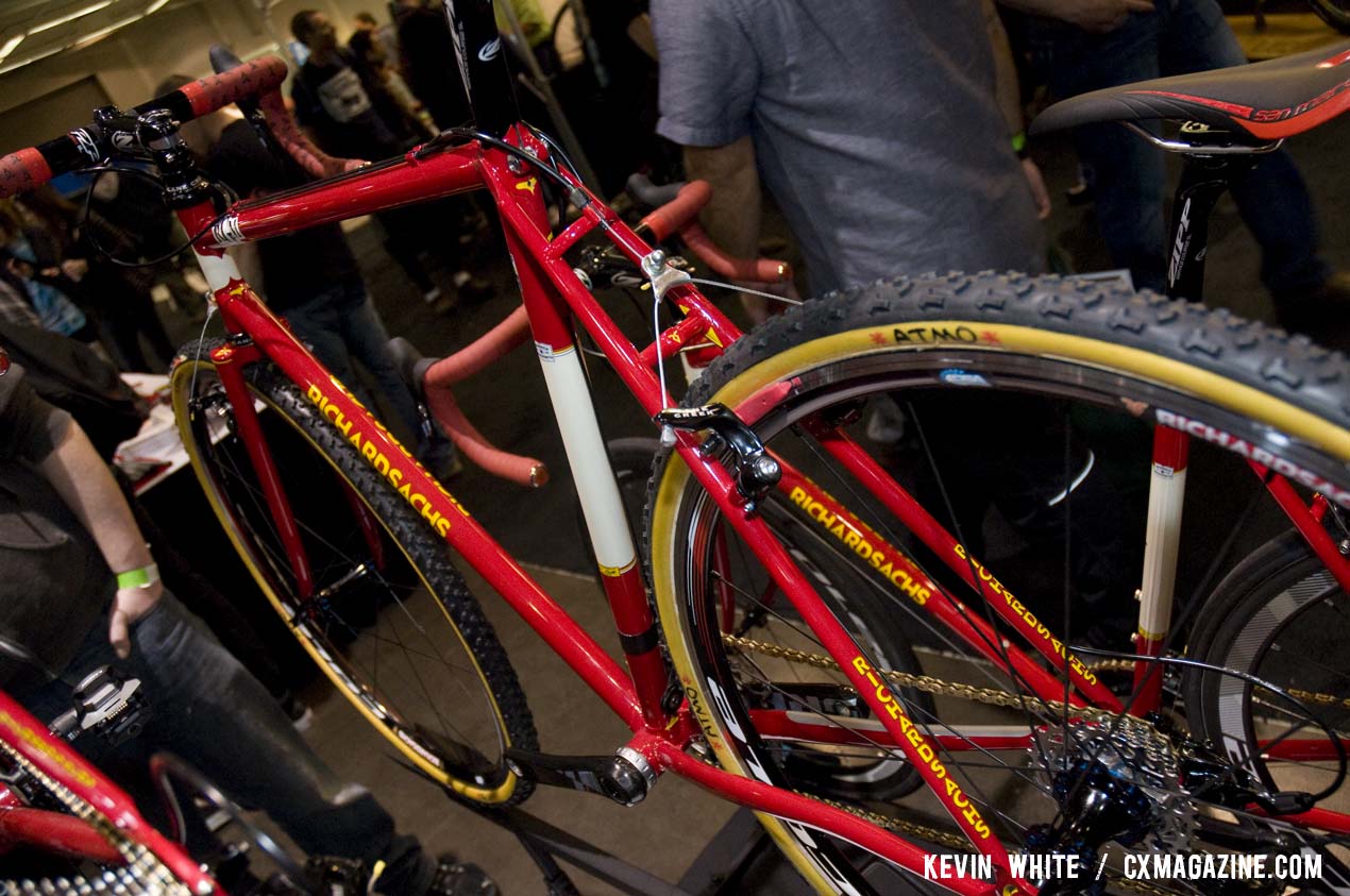 A rear view of Richard Sachs\' cyclocross bike. Note the curve of chainstays. © Kevin White