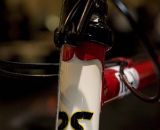 The Richard Sachs head badge is stands out against the white head tube. © Kevin White