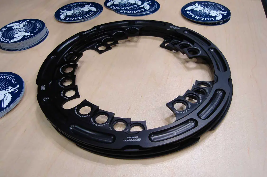 Courage Cycles\' chainring guards                     