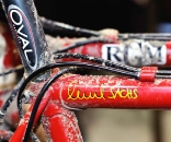 Richard Sachs' personal rides featured classic lines and the detritus from the last race of the season. © Bill Schieken/www.cxhairs.com Richard Sachs' personal rides featured classic lines and the detritus from the last race of the season. © Bill Schieken/www.cxhairs.com