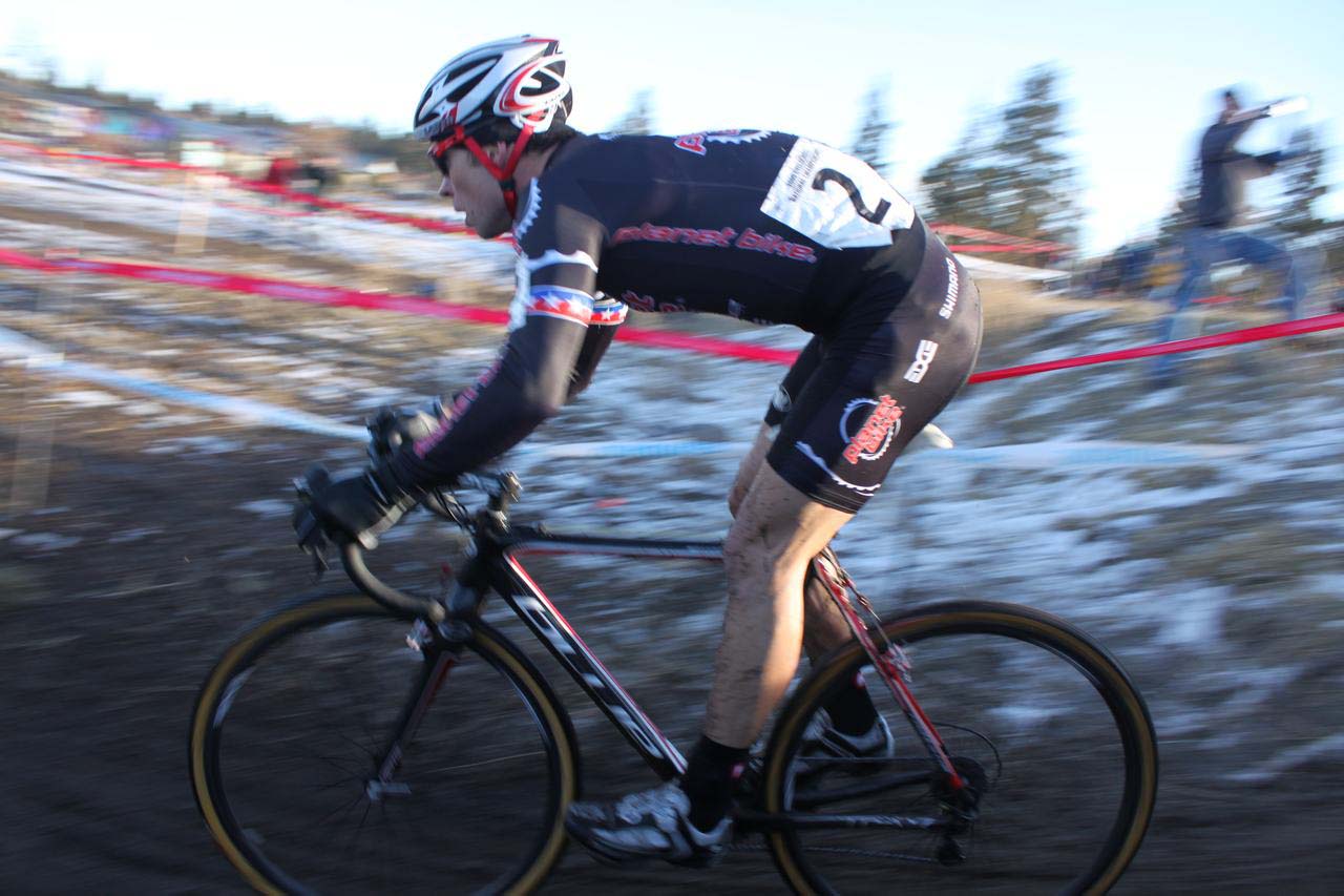 Jonathan Page had to pit the first lap and fight to chase back to the leaders. ? Cyclocross Magazine