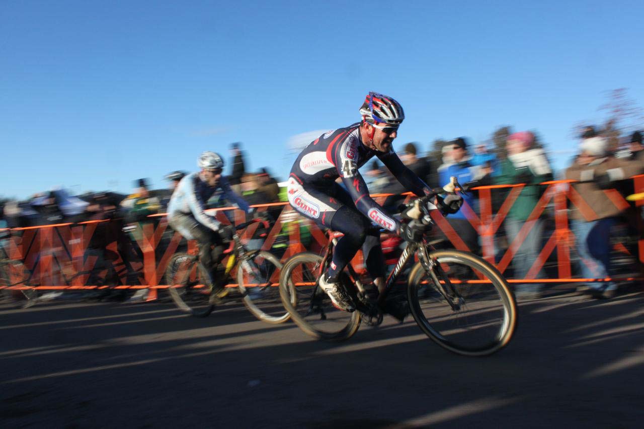 The pavement gave a brief respite from the slick conditions. ? Cyclocross Magazine