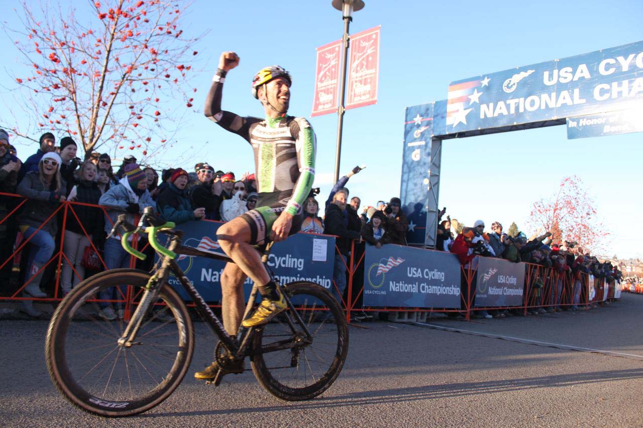 Johnson, finally able to smile. ? Cyclocross Magazine