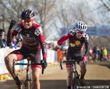 Cameron Beard (Hutch's - Specialized, at right) reacts to the sprint for fourth.  Â© Brian Nelson