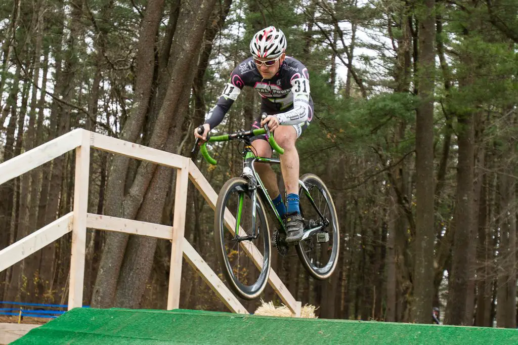  Colin Reuter (Pedal Power Training) gets air on the mini flyover. © Todd Prekaski