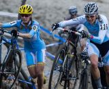 The chase group early on dwindled in numbers as the race progressed: here, Bruno Roy and Natasha Elliot. © Todd Prekaski