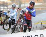 Timmerman and Myerson in the barriers © Natalia McKittrick | Pedal Power Photography | 2009