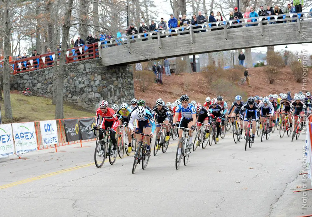 Luke Keough leads up the start stretch. ©Natalia Boltukhova | Pedal Power Photography