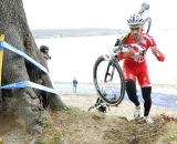 Chrstian Heule comes out of the sand. ©Natalia Boltukhova | Pedal Power Photography