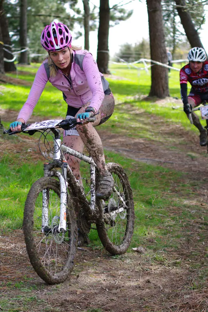 Michelle Hyland finished second on her mtb. by Greg Gibb