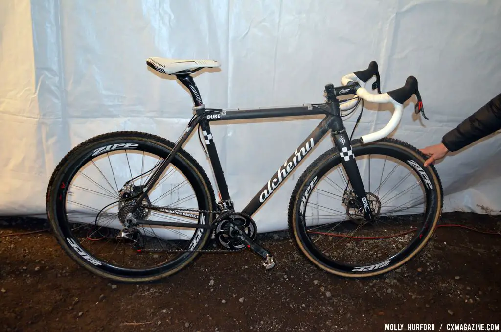 Post-race and all cleaned up after the Bend USGP, Duke\'s bike glows in the Luna tent. © Cyclocross Magazine