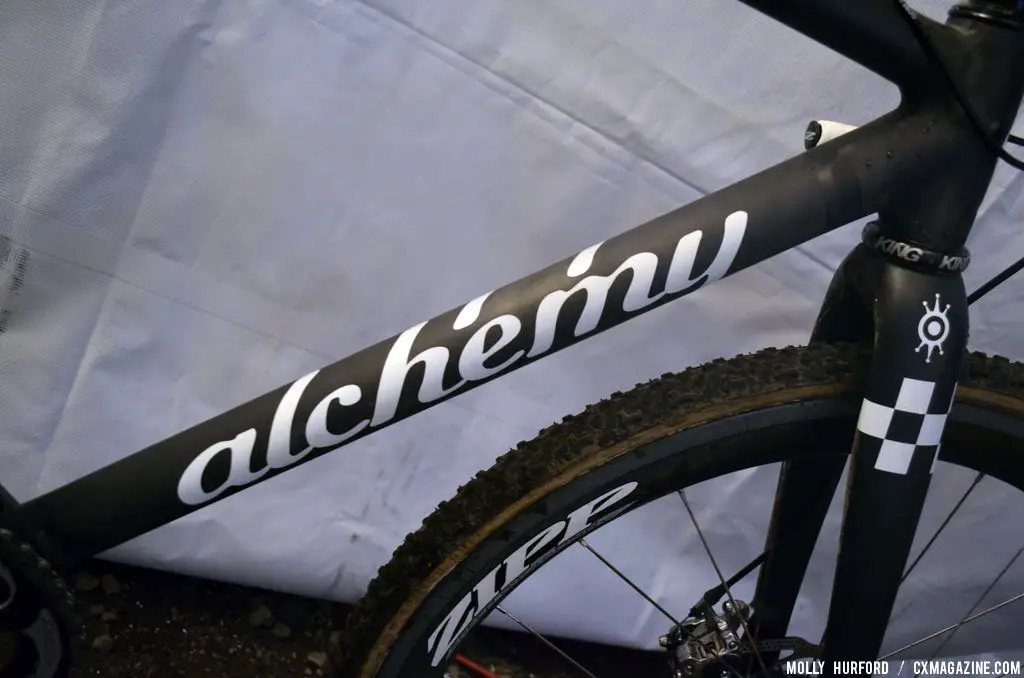 The Alchemy Bicycle Co. frame designed for her premiered at CXLA, but they tweaked the measurements and made a new one for USGP Bend. © Cyclocross Magazine
