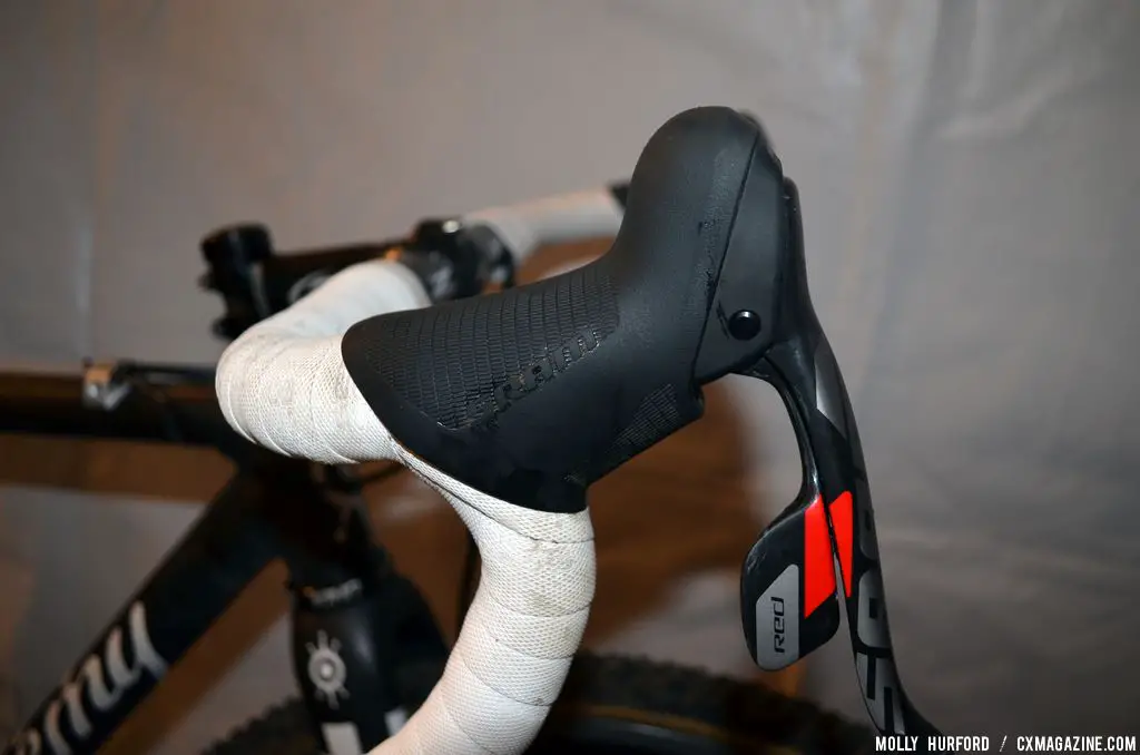 The new 2012 SRAM Red DoubleTap Control shifters. © Cyclocross Magazine