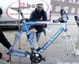 2012 Koksijde World Champion Niels Albert switched to a Colnago Prestige carbon cyclocross bike for 2012, but remained on Shimano Di2 componentry, PRO Vibe cockpit and TRP CR950 brakes.