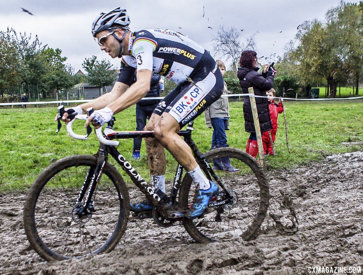 Niels Albert\'s with Shimano disc brakes at the 2013 Koppenbergcross. © Cyclocross Magazine