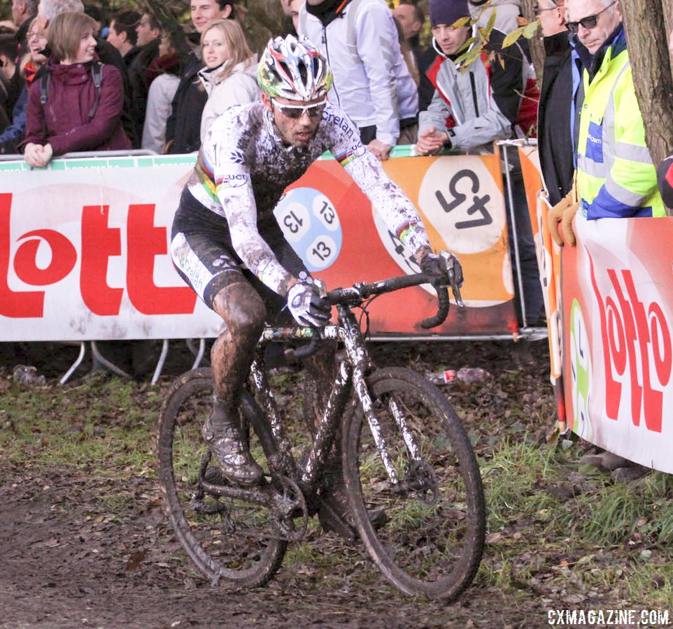 Sven Nys raced disc brakes for half the laps at Hamme-Zogge SuperPrestige cyclocross race. © Cyclocross Magazine
