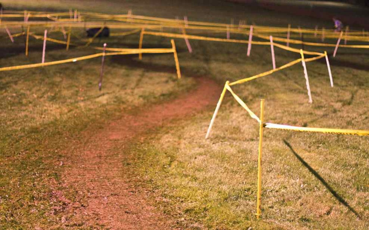 Slick mud under the lights at The Weasel © Chris Gagne