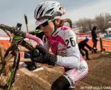 Baum climbs the stairs, ready for the downhill, her strength. © Mathew Lasala