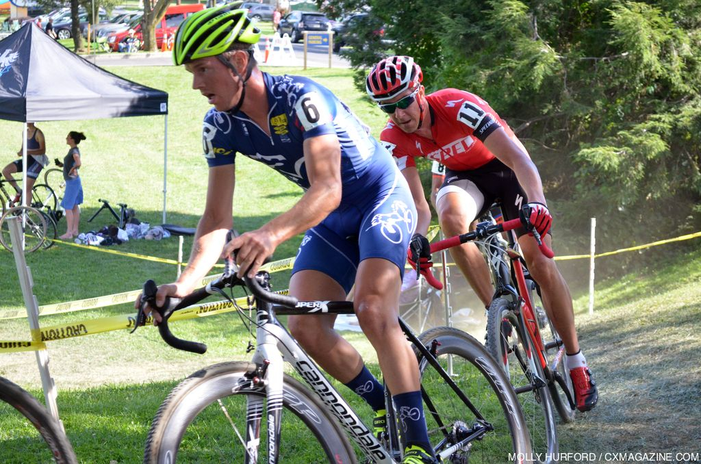 Ryan Knapp would eventually make his way to third at Nittany Lion Cross Day 1. © Cyclocross Magazine