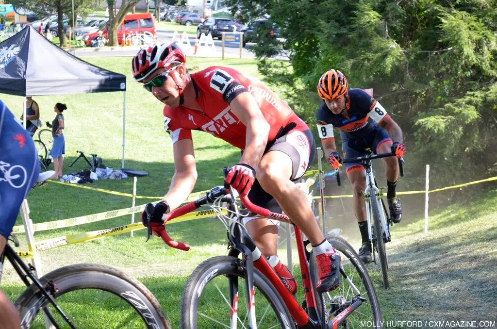 Todd Wells working his way up int he crowd at Nittany Lion Cross Day 1. © Cyclocross Magazine