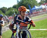 Weston Schempf heads over the barriers at Nittany Lion Cross Day 1. © Cyclocross Magazine