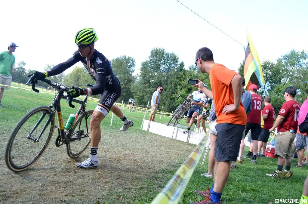 The hecklers were crazed at the barriers at Nittany Lion Cross Day 2 2013. © Cyclocross Magazine