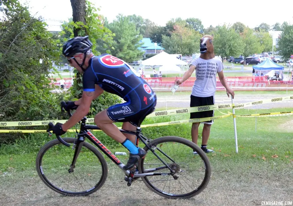 Horse head antics at Nittany Lion Cross Day 2 2013. © Cyclocross Magazine