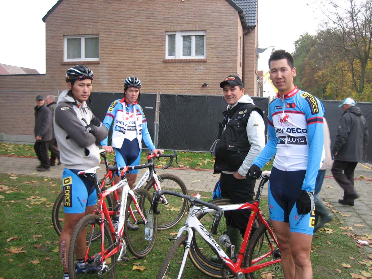 Johan Musseuw\'s Mongolian team had its first race at Jaarmaarktcross. ? Christine Vardaros