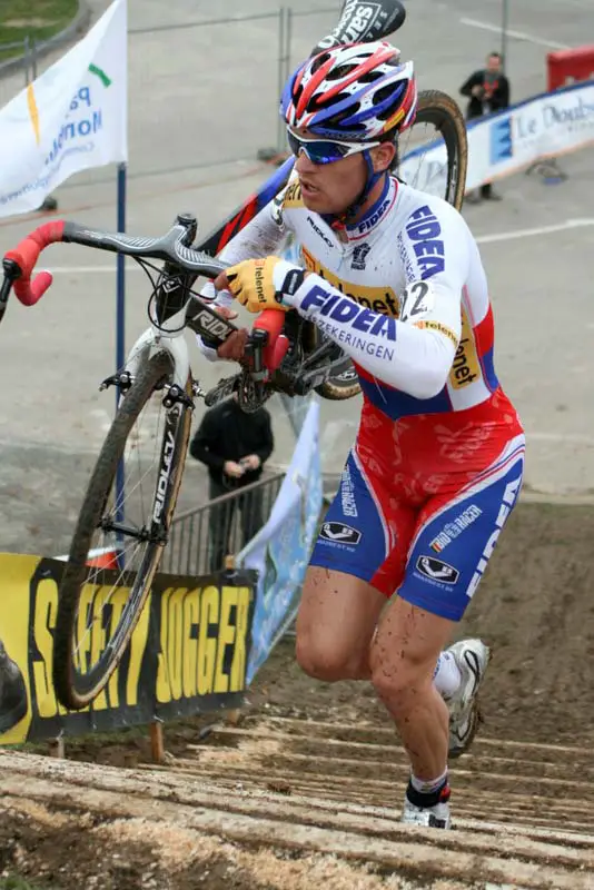 Stybar crests the stairs at Nommay. ? Bart Hazen