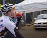 Dieter V. drinking his post-race coke. ? Jonas Bruffaerts