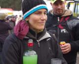 Vardaros hands out recovery drinks after the race. ? Jonas Bruffaerts